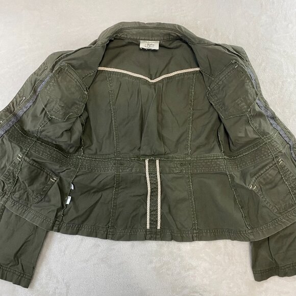 Ann Taylor LOFT Olive Green Button-Up Military Style Jacket Size Small - Medium - Picture 2 of 11